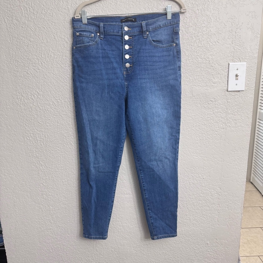 Truth + Theory High Waist 5 Button Denim Jeans Ankle Medium Wash Women’s 12